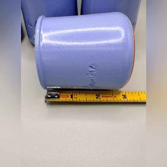 La Fermière Pottery Yogurt Pots in Perwinkle Blue. Set of 4 - Picture 5 of 6